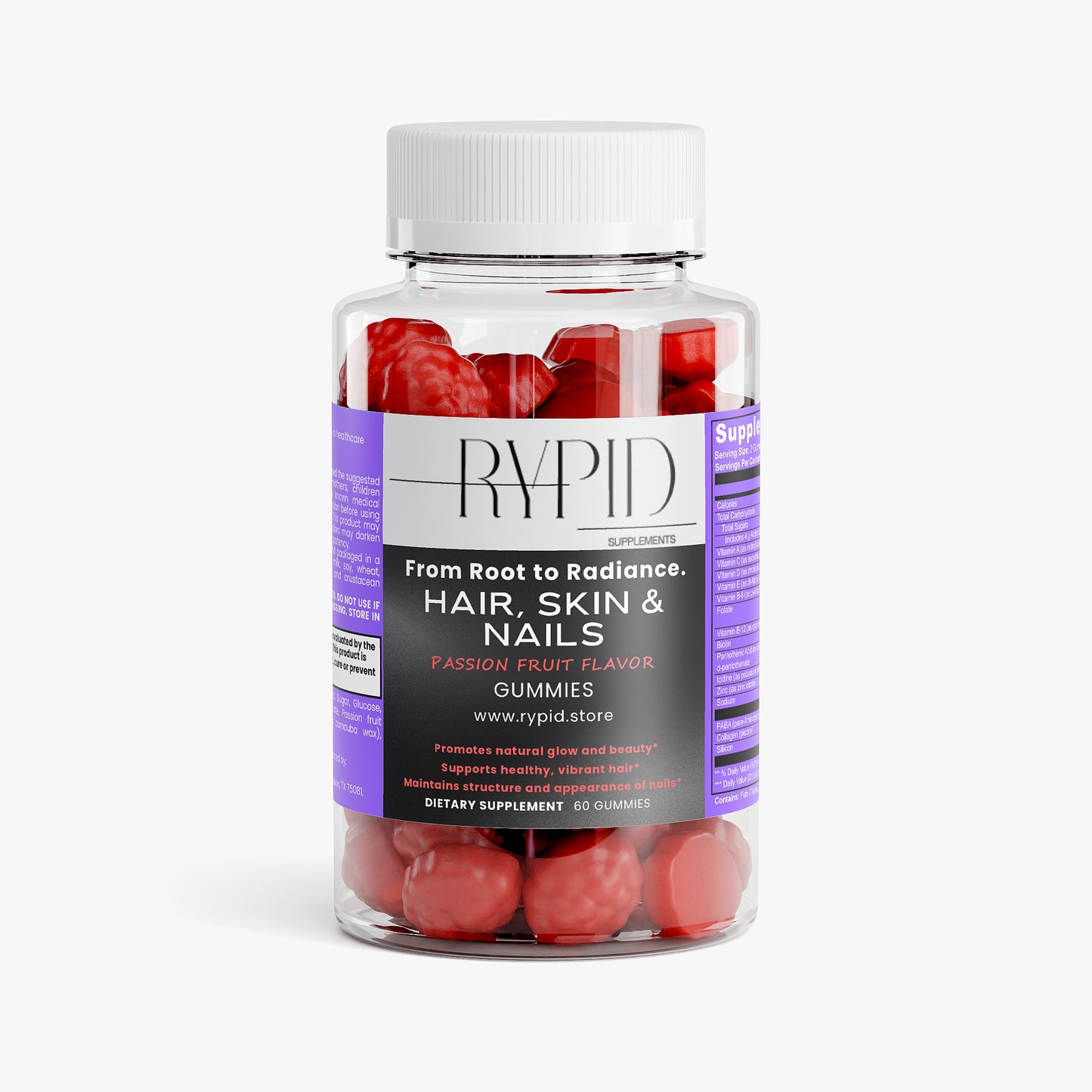Hair, Skin & Nails (Passion Fruit Flavor) Gummies