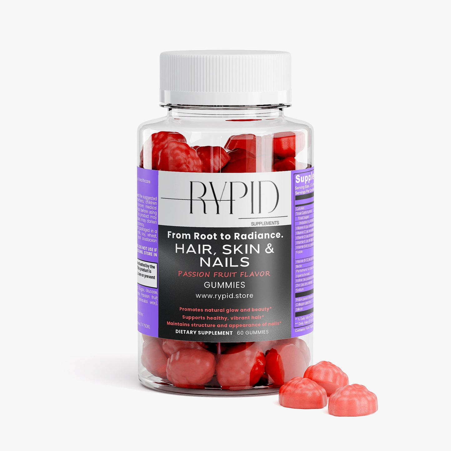 Hair, Skin & Nails (Passion Fruit Flavor) Gummies