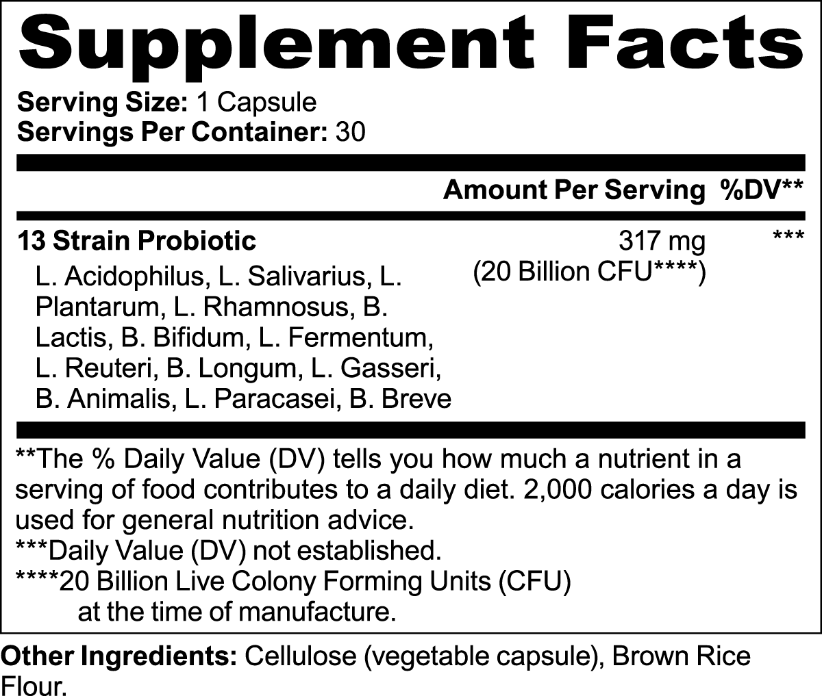 Probiotic 20 Billion CFU Capsules